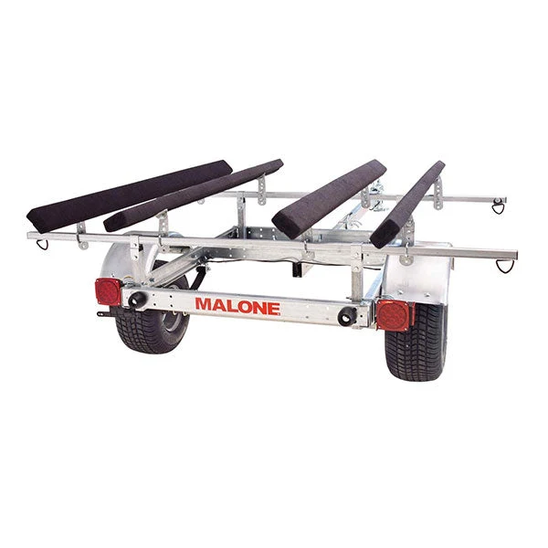 Malone LowMax 2 Kayak Trailer Package, 600 lb Capacity, Galvanized Steel, LED Lights, 70 MPH Rated Tires
